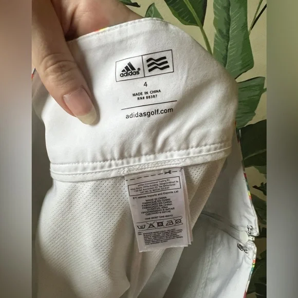 Adidas women's golf skort multicolor geometric checker stripe pattern 4 - Picture 8 of 8